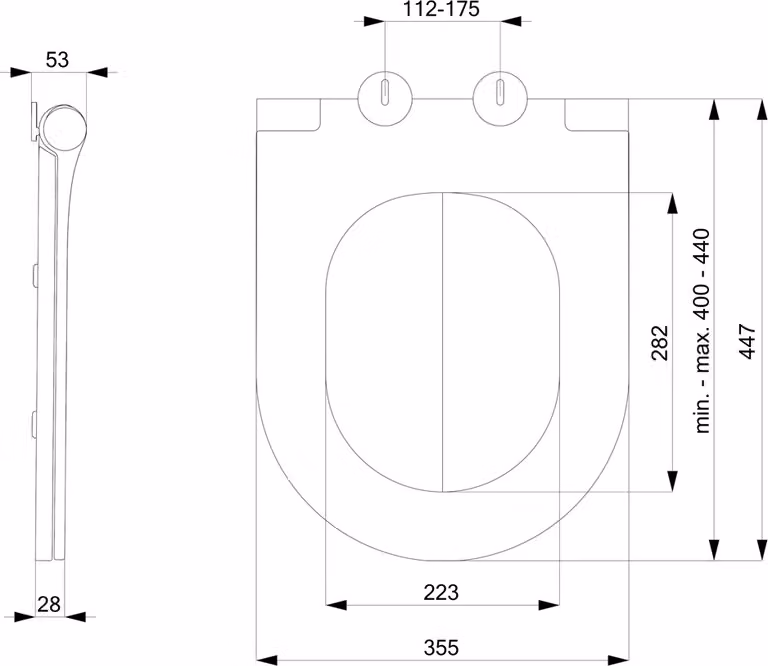 Sedile per WC BRILLA Slim con sistema soft close, azzurro opaco