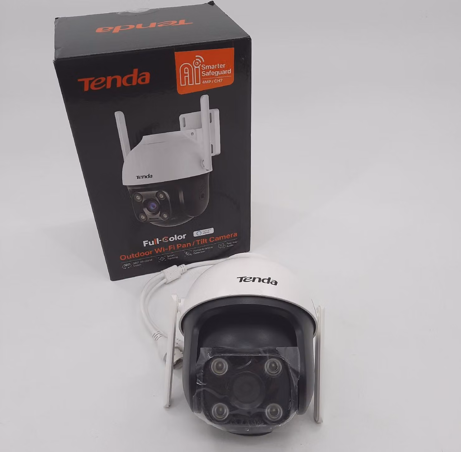 Tenda telecamera di sorveglianza per esterni WLAN 2K+ rilevamento del movimento delle persone; protezione dei veicoli