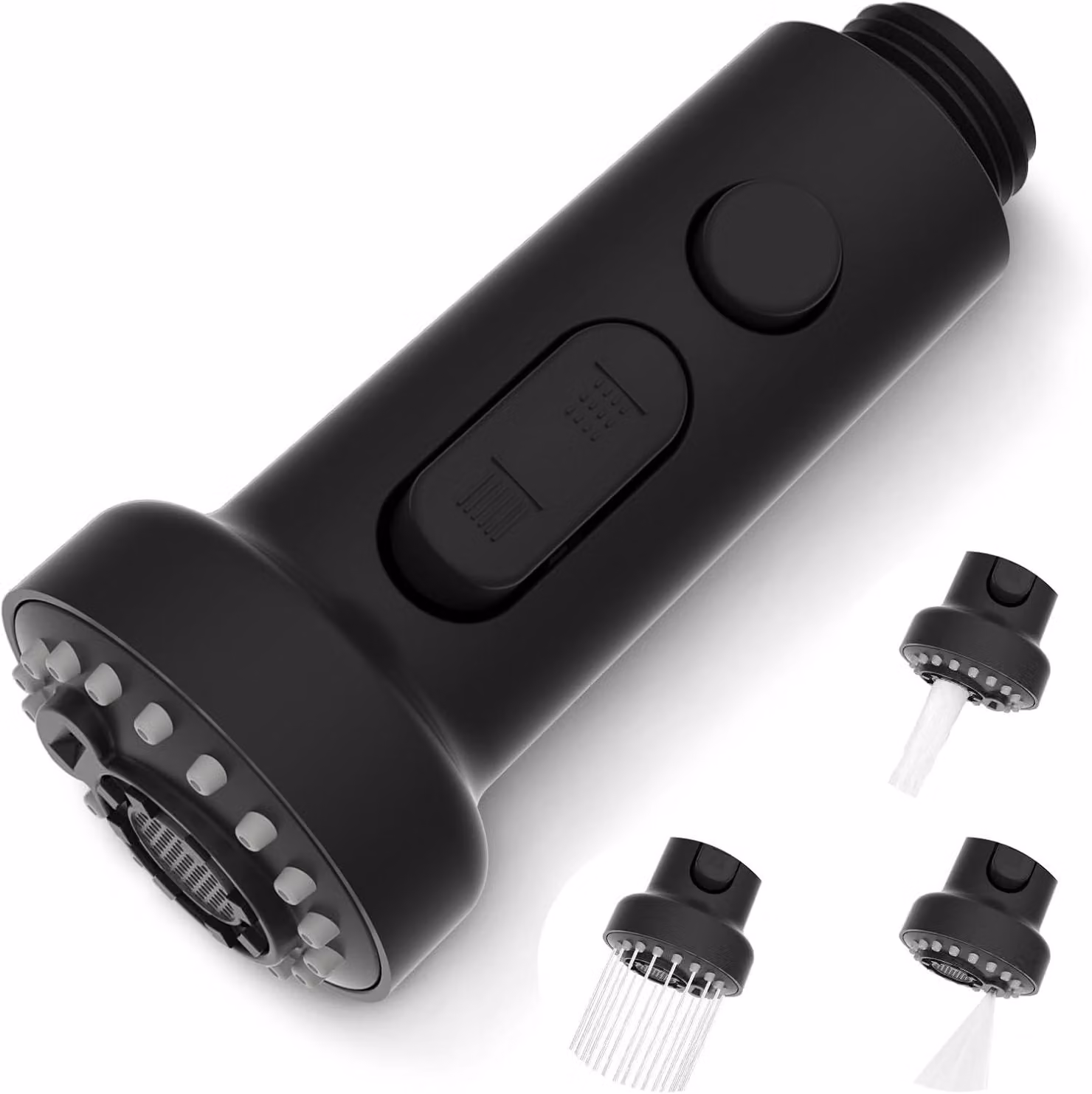 Rubinetto da cucina con 3 funzioni, girevole a 360°, per lavelli da cucina, attacco G1/2, colore nero