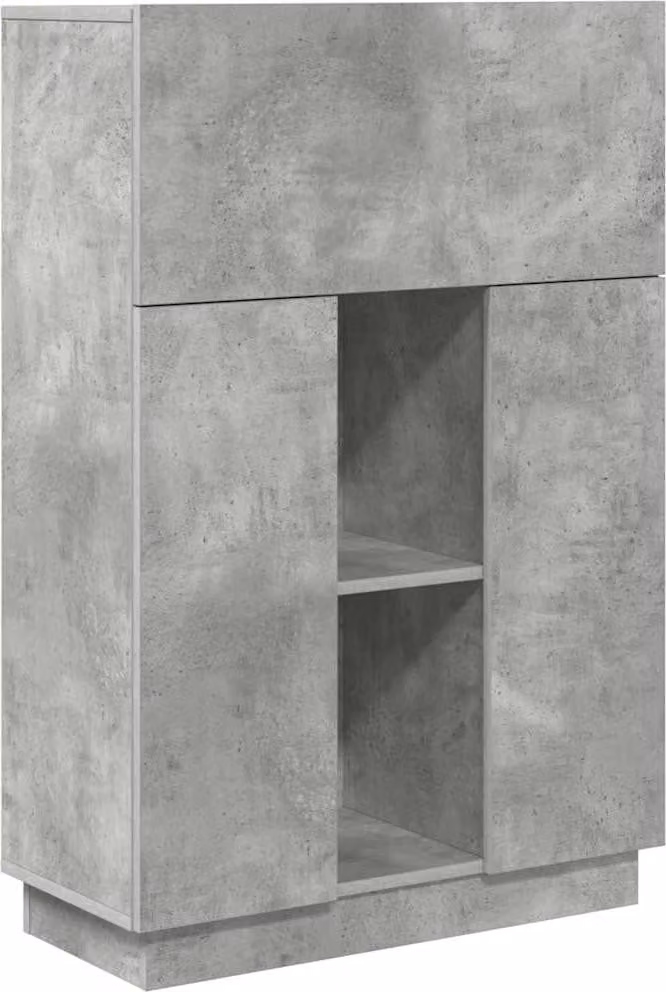 Scrivania con lo scaffale Grigio cemento 71,5 x 31,5 x 106,5 cm