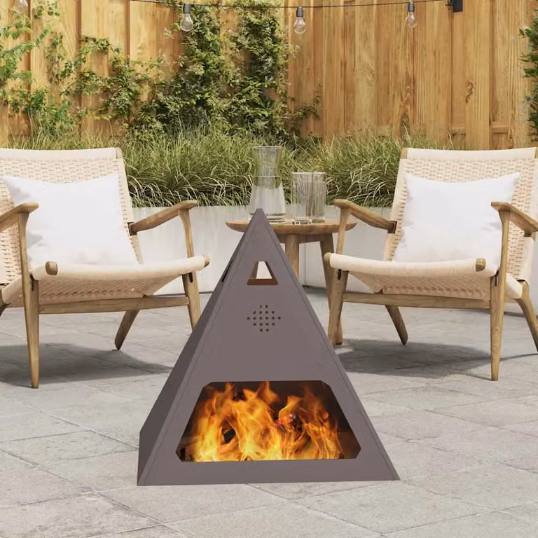 Braciere vidaXL in acciaio nero per legna L/P/H: 50 x 50 x 51 cm