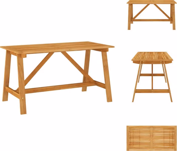 vidaXL Tavolo da pranzo da giardino 140x70x73,5 cm in legno massiccio di acacia - Tavoli da giardino