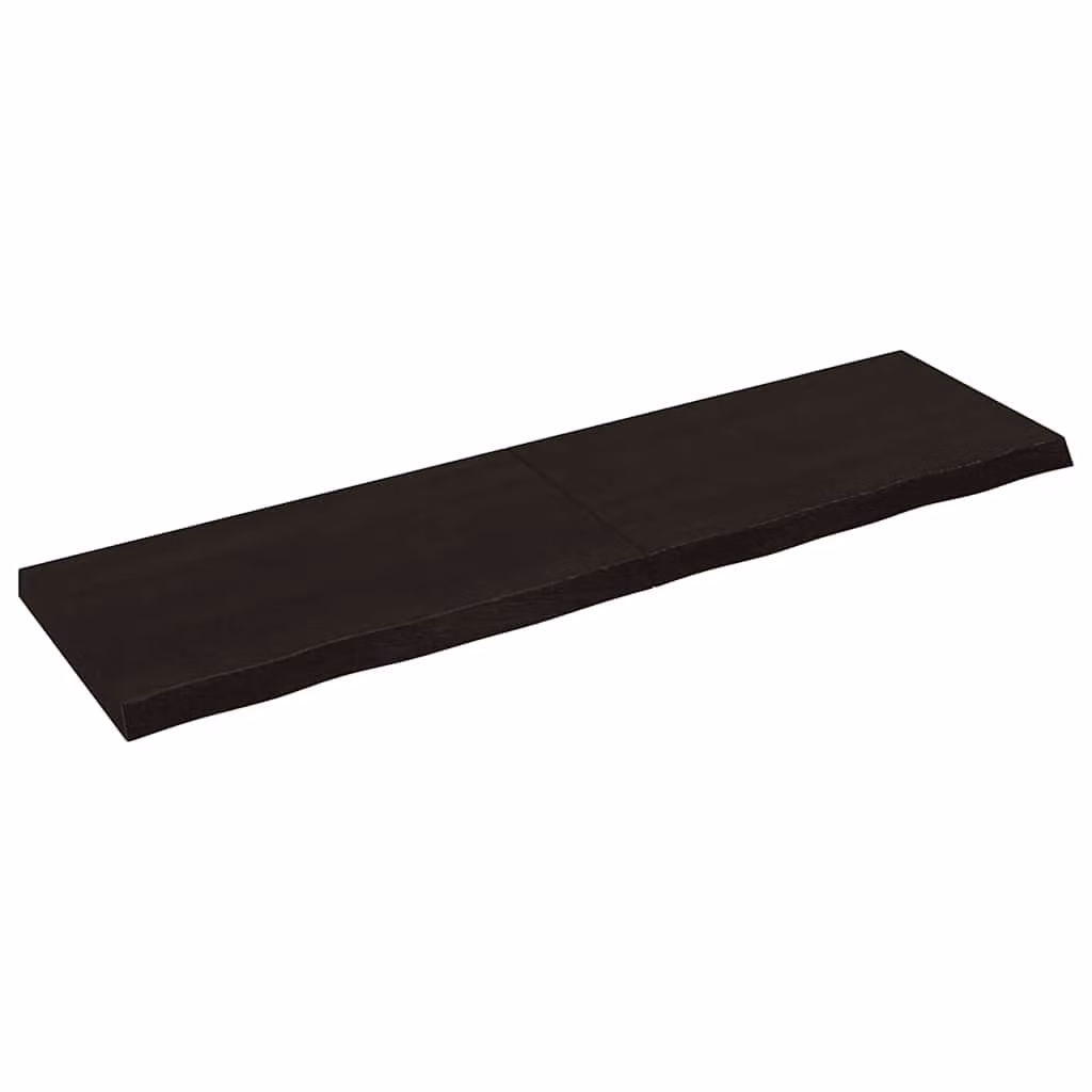 Ripiano in rovere massello trattato vidaXL Marrone Scuro L/P/H: 180 x 50 x (2-6) cm