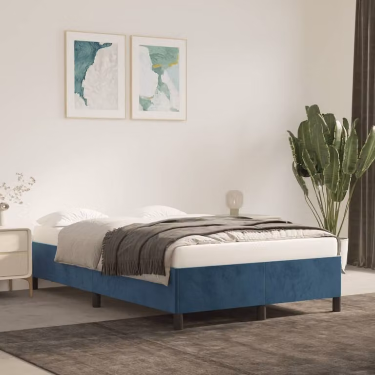 The Living Store rete blu scuro 120x200 cm in velluto