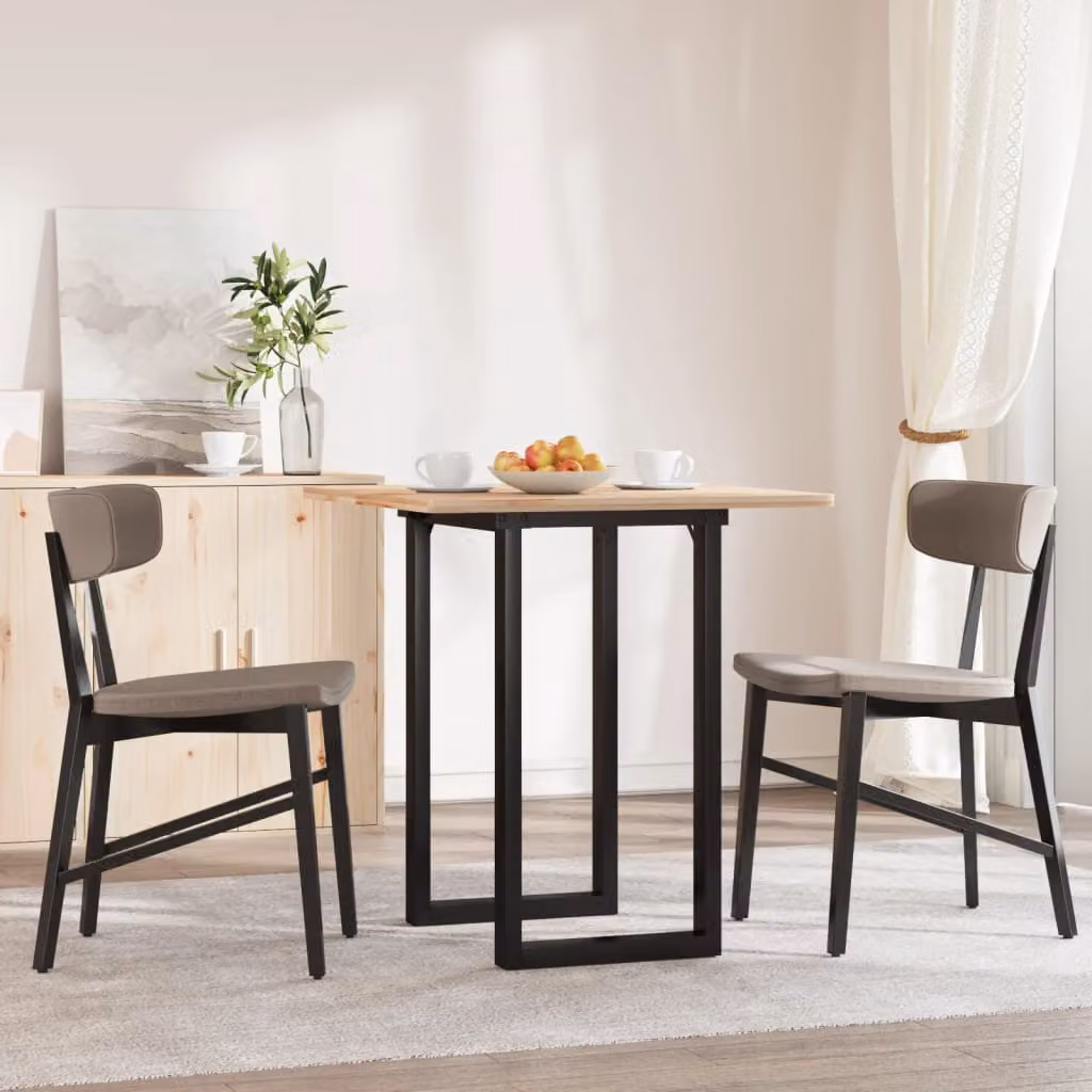 vidaXL Gambe per Tavolo da Pranzo a O in Acciaio Nero Opaco L/P/H: 50 x 40 x 73 cm