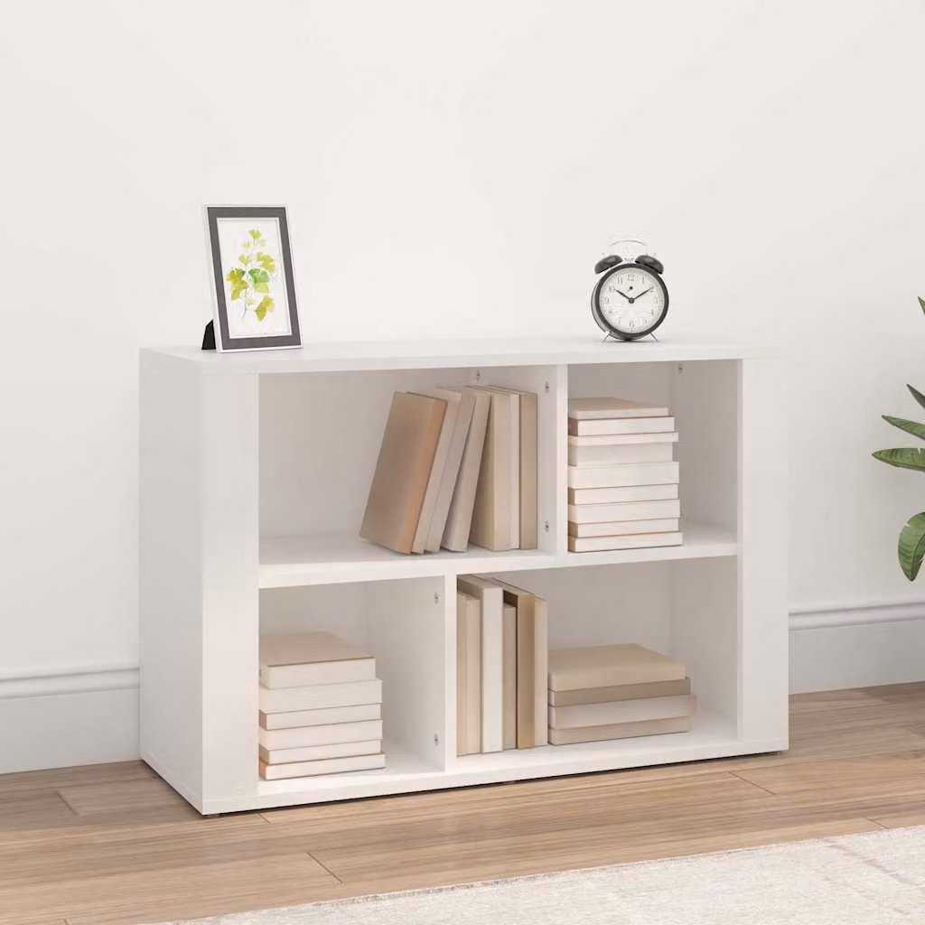 Credenza bianca vidaXL in legno per soggiorno, L 80 x P 30 x H 54 cm