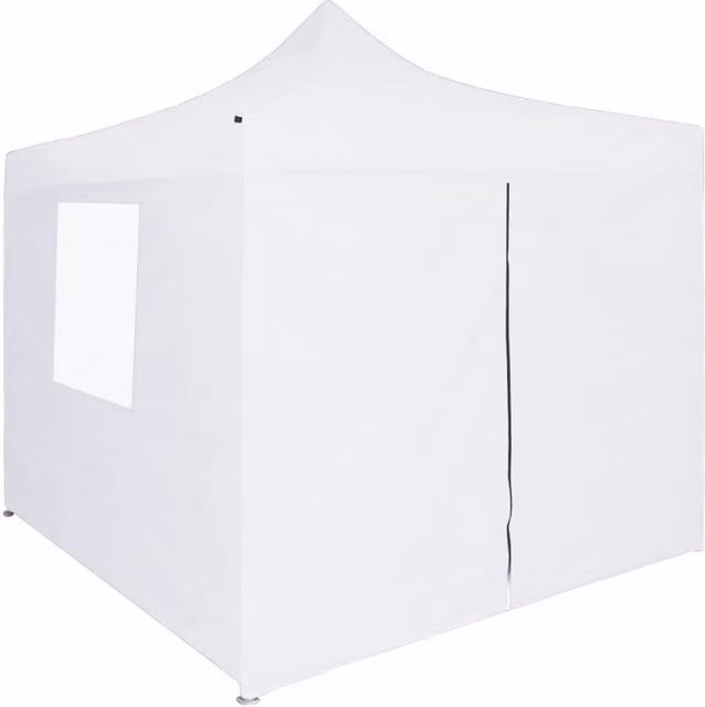 Gazebo Pieghevole con Pareti e Finestre vidaXL in Acciaio e PVC Bianco L/P/H: 300 x 300 x 291 cm