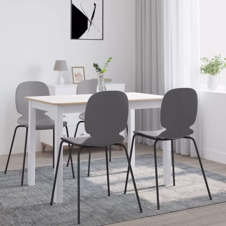 Maison Exclusive - Tavolo da pranzo bianco e marrone 114x71x75 cm in legno massello di albero della gomma