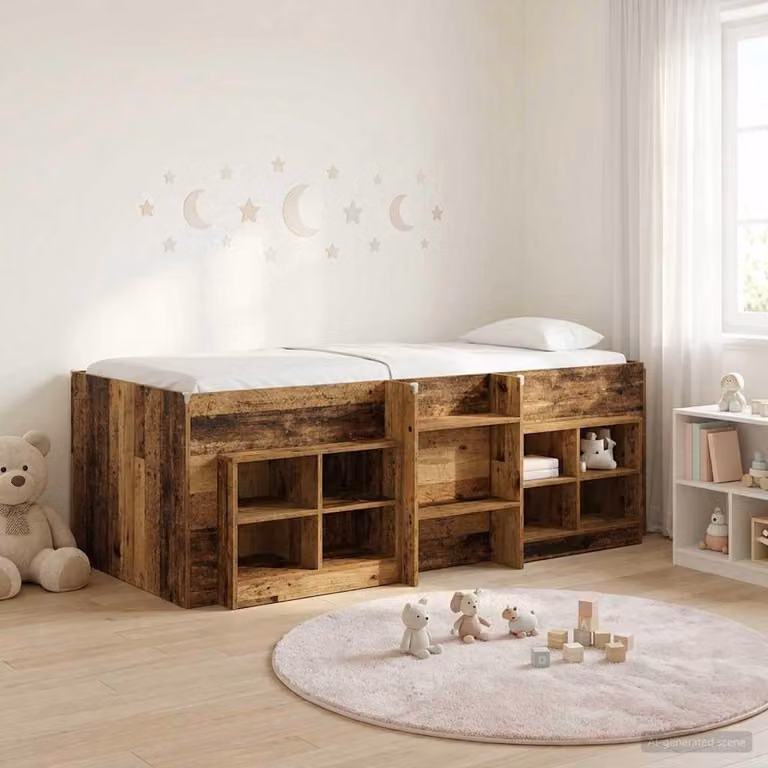 Maison Exclusive - Struttura letto a soppalco con armadio, realizzata in legno massello e pannelli di legno riciclato