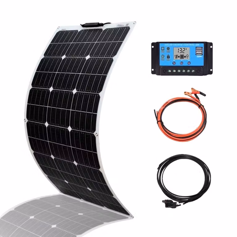 Set di pannelli solari flessibili, efficienza del 24%, impermeabili e durevoli, kit da 12V 100W