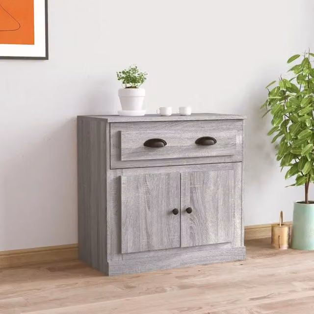 Credenza Buffet Armadio da Cucina Design Mania Grigio Sonoma in Legno L: 70 cm, P: 35,5 cm, H: 67,5 cm