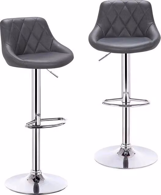 Set di 2 Sedili da Bagno - 2 Pezzi - Sedili da Bagno di Lusso - Con Schienale - Sedili da Bagno - Grigio - Pelle in Materiale Sintetico
