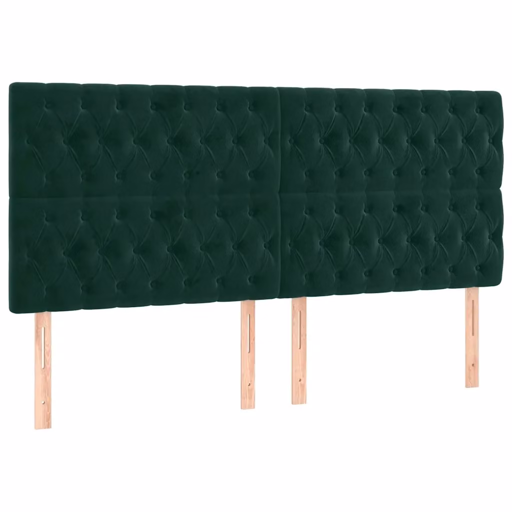 Testiera decorativa Design Mania in velluto verde scuro L: 200 cm, P: 7 cm, H: 118-128 cm – 2