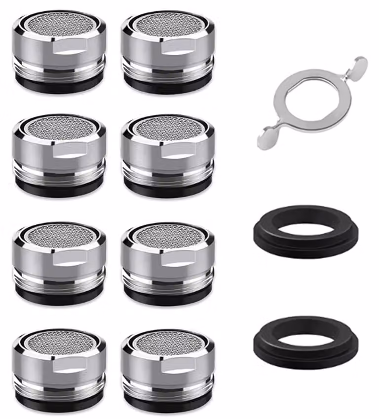 Set di 8 aeratori M24 per rubinetti da cucina, con guarnizione in gomma