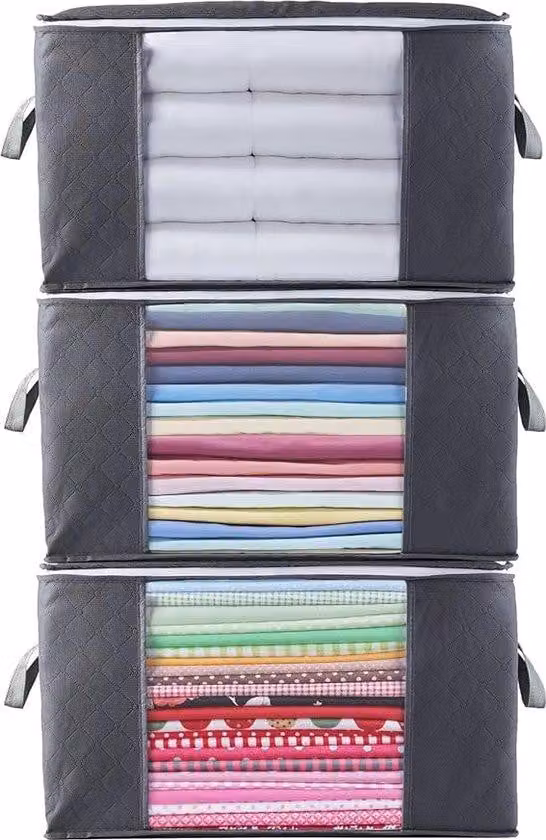Contenitore per vestiti con coperchio e scomparto portaoggetti