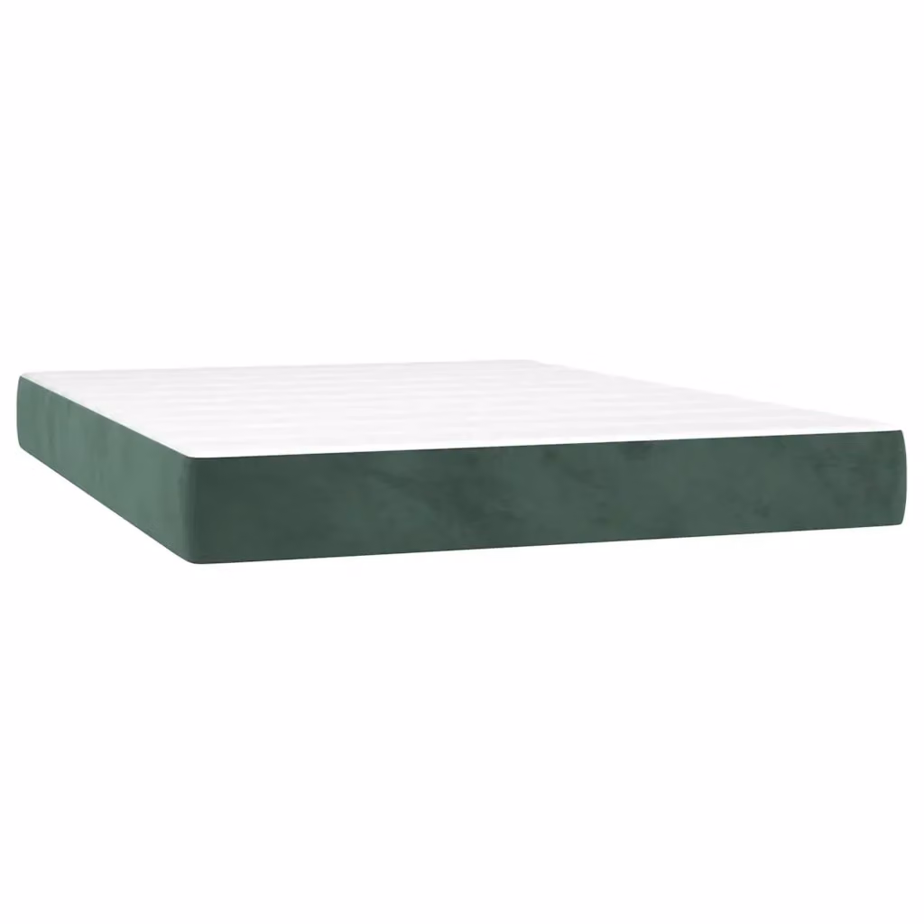 Materasso Ibrido vidaXL in Velluto Verde e Bianco, Rigidità Media H3, L/P/H: 120 x 210 x 20 cm – 2