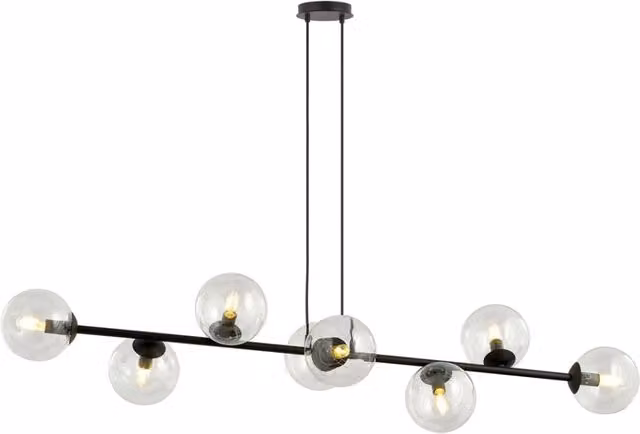 Lampadario sospeso Emibig Rossi 8xE14 vetro trasparente nero