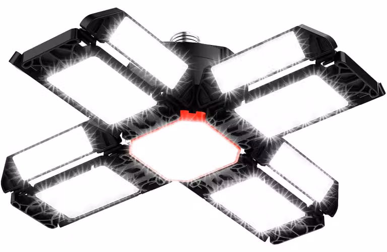 Lampada a soffitto LED da 200W per garage/officina, 20000 lumen, 6500K, regolabile