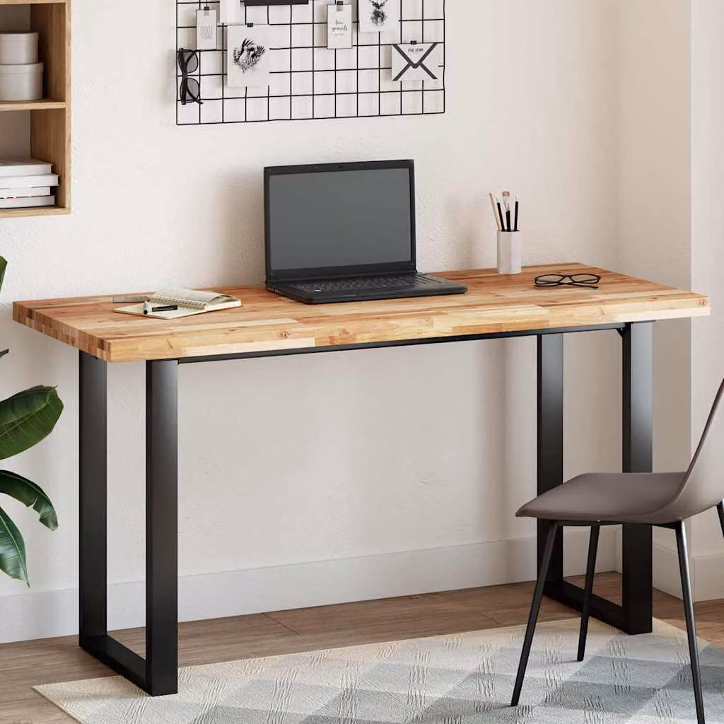 Piano Tavolo Rettangolare in Legno di Acacia Oliato Marrone vidaXL L: 140 cm, P: 60 cm, H: 4 cm