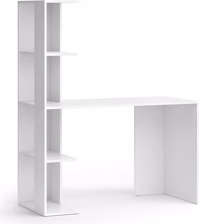 Scrivania Vicco Tower Bianco 122.2 x 55.2 cm con 4 scomparti, Model 43379