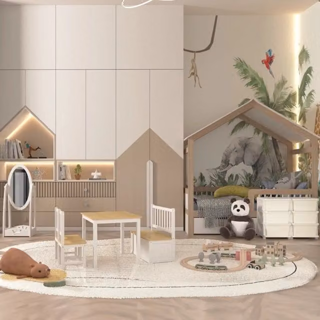 Cassettiera contenitore WISHDOR in plastica per bambini, bianco opaco