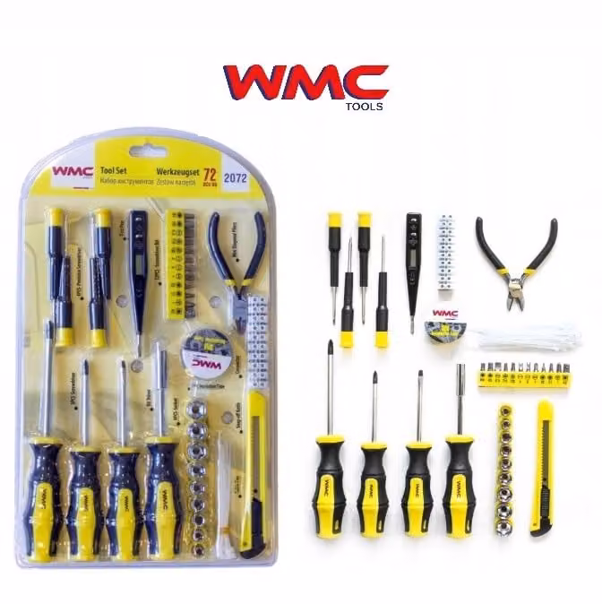 Set Di Utensili Wmc Da 72 Pezzi: Chiavi, Cacciavite E Inserti