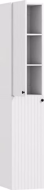 Mobiletto da bagno sospeso HOMCOM in MDF laccato bianco con 6 ripiani e ante soft-close