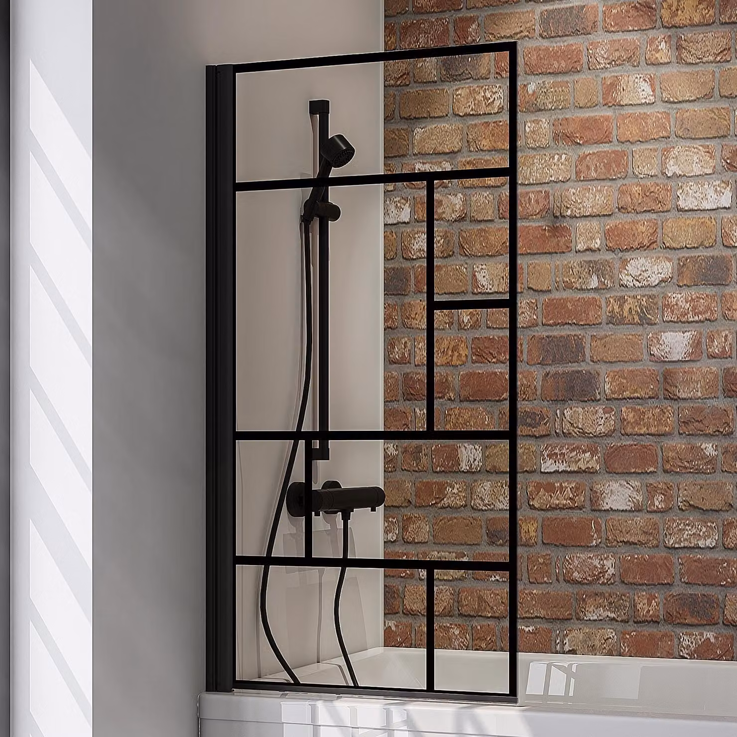 Schulte Parete doccia Black Style 70 x 130 cm, vetro di sicurezza da 5 mm, nero opaco, 1 pezzo