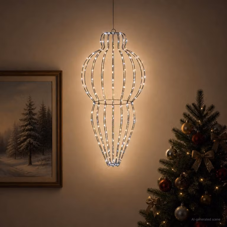 vidaXL Luce a punta di Natale 320 LED Bianco freddo Ø 40 x 75 cm