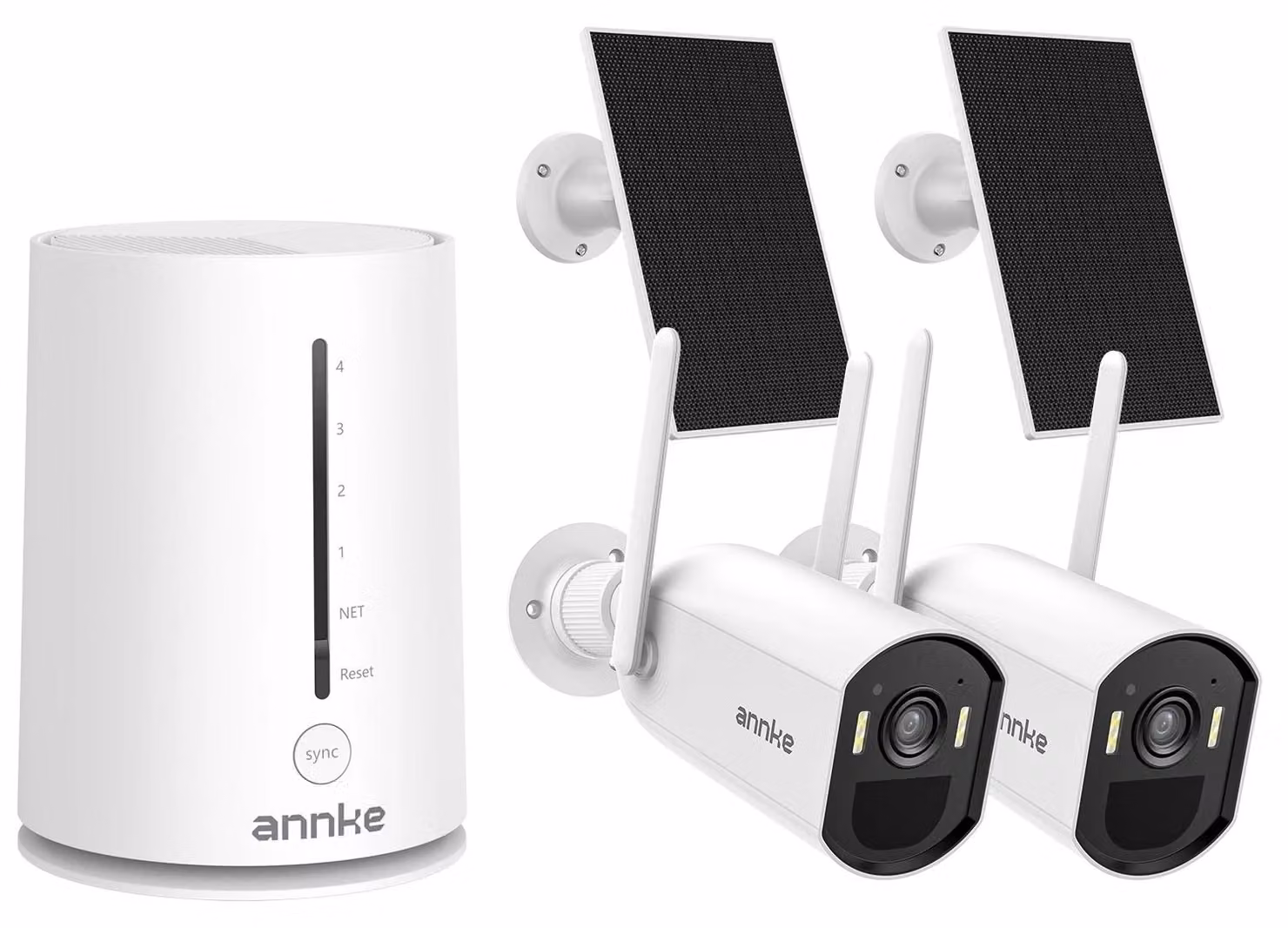 Sistema di telecamere di sicurezza, connettività wireless, visione notturna a colori, telecamera per 2 dispositivi, scheda TF da 64G, senza alimentatore