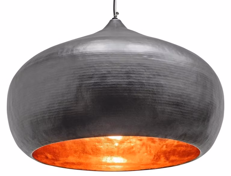Casa Padrino Lampada a sospensione Grigio Ø 85 x H. 60 cm - Lampada a sospensione moderna dal design industriale