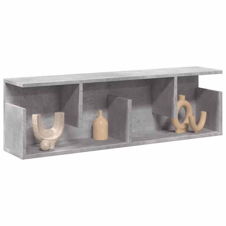 Mobile a parete vidaXL in legno multistrato e MDF, Grigio Cemento, L 100 x P 30 x H 20 cm