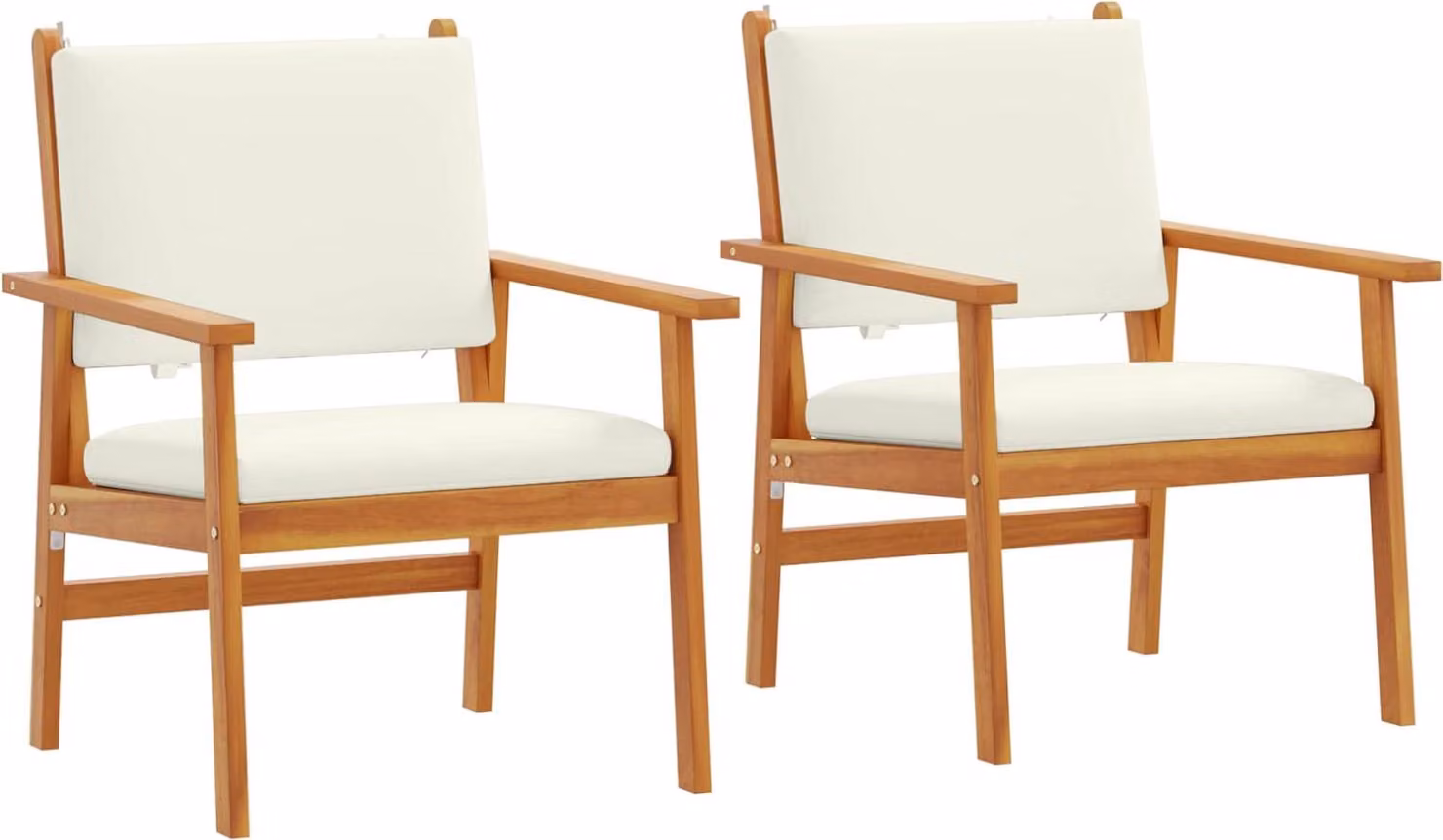 Maison Exclusive - Set di 2 sedie da giardino. Colore: crema. Materiale: legno massello di acacia