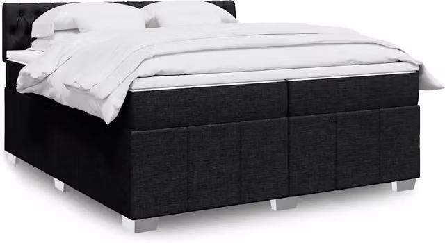 Letto Ibrido Moderno vidaXL con Materasso e Illuminazione Sotto il Letto, Bianco e Nero, L/P: 200 x 200 cm