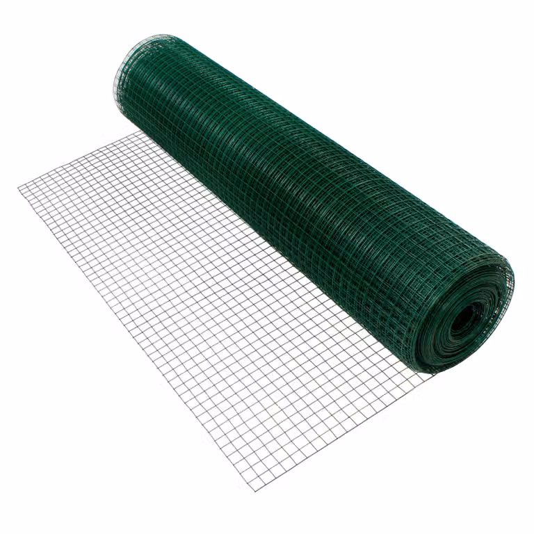 ECD Germany Rete metallica per voliere verde 19x19 mm, 1x10 m, 0,75 mm di spessore, recinzione in acciaio zincato, recinzione metallica a 4 angoli recinzione metallica saldata recinzione in rete metallica