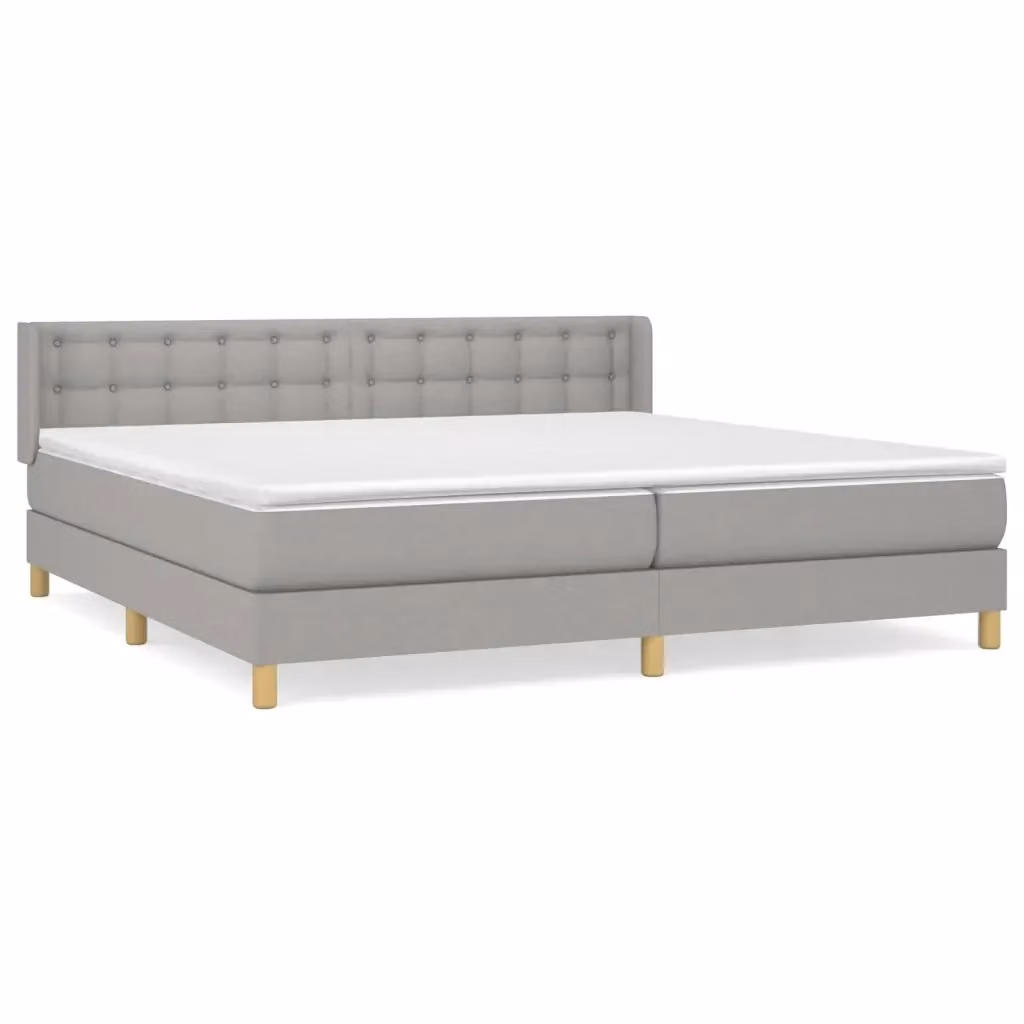 Giroletto a molle con materasso vidaXL in tessuto grigio e bianco, L/P/H: 183 x 203 x 88 cm – 2