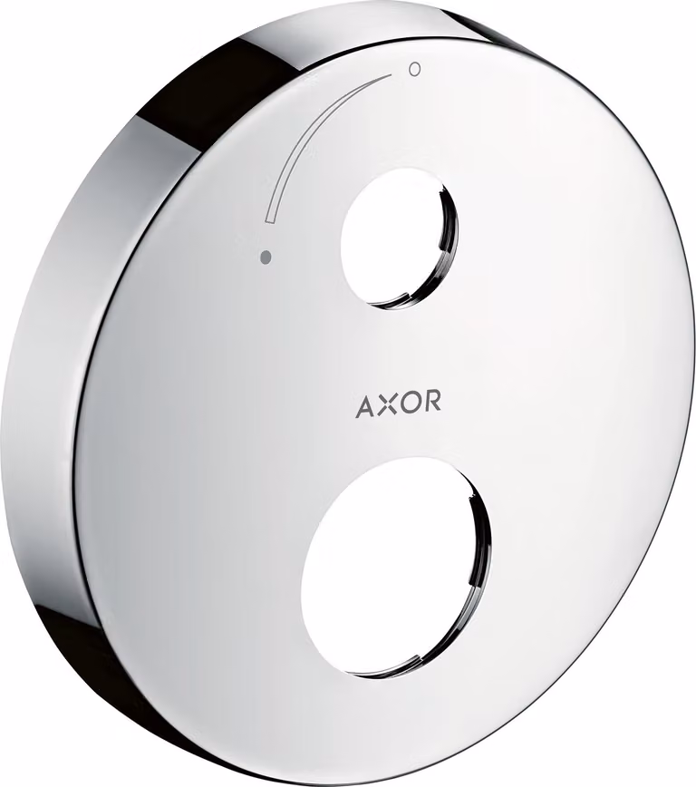 hansgrohe AXOR rosace de rallonge, ronde, 2 trous, avec flèche de réglage du débit, 14963000, 14963000
