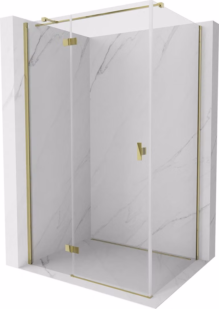 Mexen Mist-H T cabina doccia a battente sinistra 120 x 75 cm, trasparente, oro - 8A5T-120-075-50-00-L