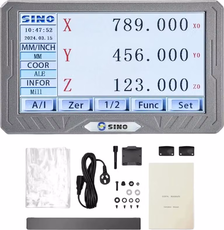 Sistema di visualizzazione digitale, LCD touch a 3 assi, misura di alta precisione, display DRO-SDS200S