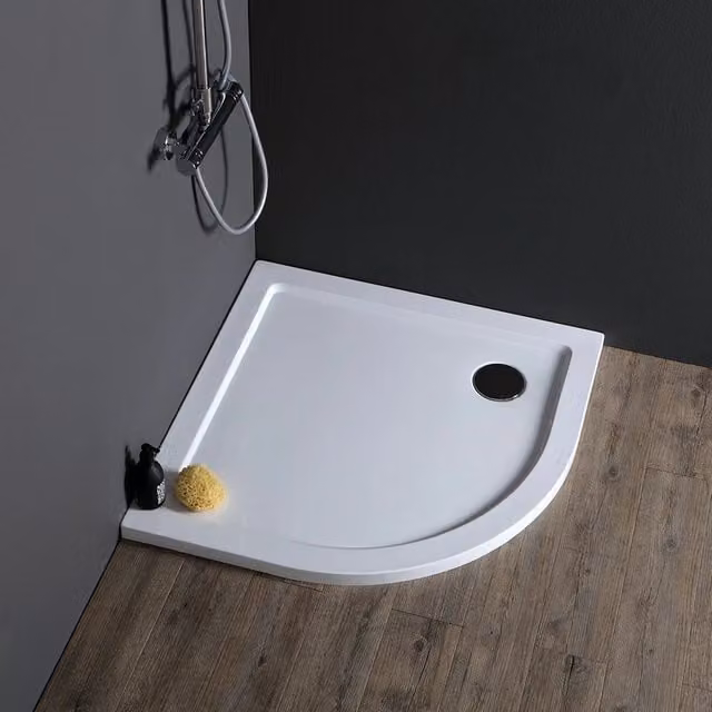 Piatto doccia semicircolare IPERBRIKO in acrilico bianco, L/P: 90 x 90 cm