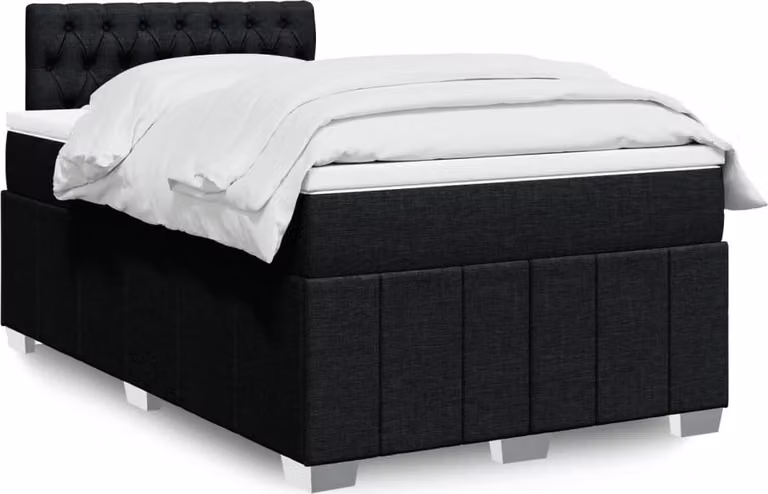 Maison Exclusive - Letto boxspring con materasso nero 120x190 cm Tessuto