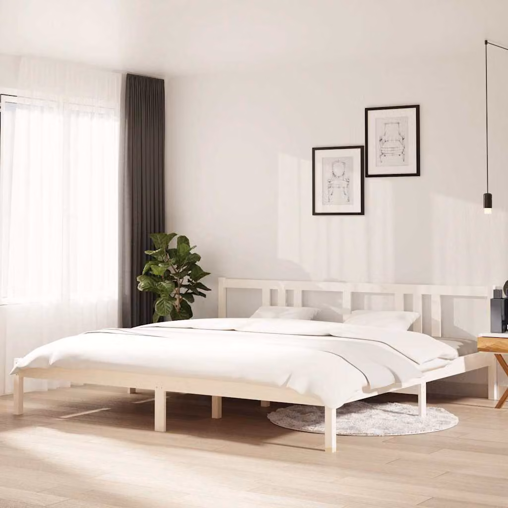 Giroletto vidaXL in legno massello di pino bianco con doghe fisse L/P: 200 x 200 cm