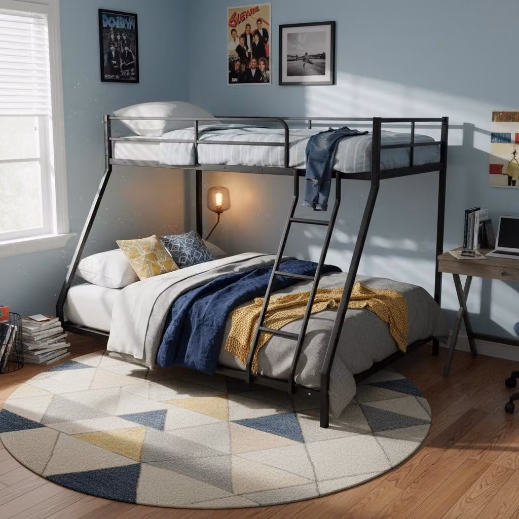 Struttura letto in metallo salvaspazio, con due posti, compatibile con materassi di dimensioni 190 x 80 cm e 190 x 130 cm