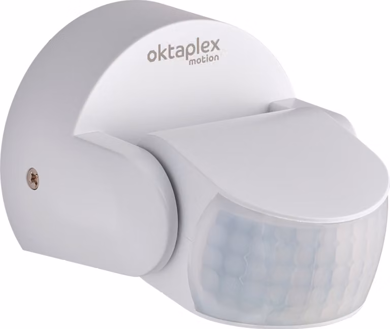 2x Oktaplex rilevatore di movimento da esterno orientabile IP65 sensore a infrarossi 180° / 2 sensori protezione strisciante bianco