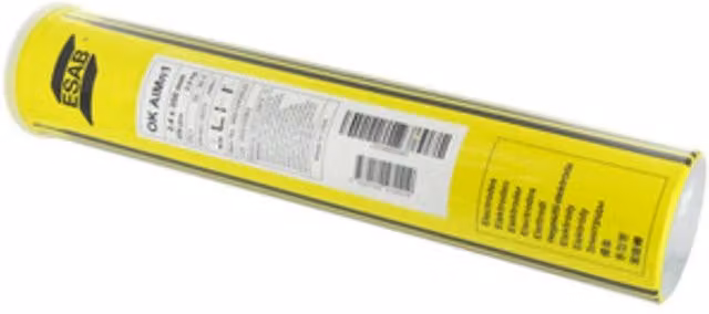 Elettrodi per saldatura in alluminio Esab 96.01 colore giallo diametro 2,4 mm confezione da 2 kg