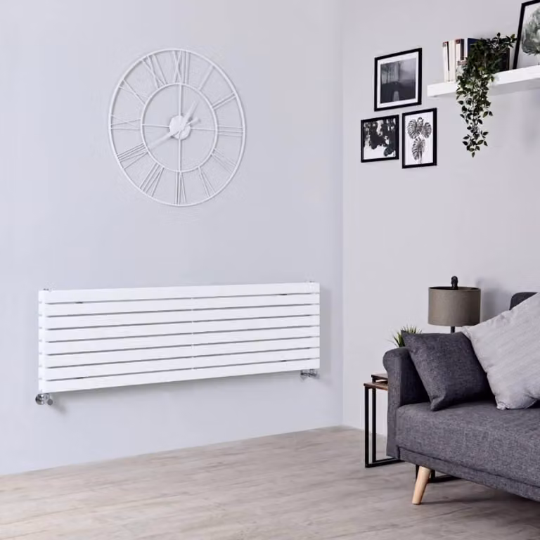 Radiatore di Design Orizzontale Bianco - 472 x 1600mm - 1260W - Sloane