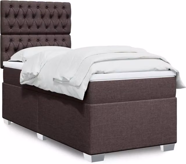 Letto Ibrido vidaXL con Materasso a Molle e Illuminazione Sottostante, Marrone e Bianco, L/P/H: 90 x 190 x 150,5 cm