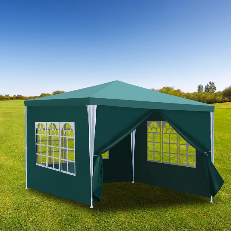 Jopassy gazebo pannelli laterali campeggio festa tenda stabilità tende 3x3m verde