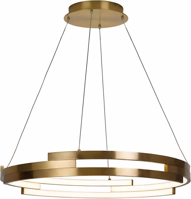Lampada da soffitto moderna Toolight G127-cp in metallo oro con tecnologia LED e altezza regolabile, Diametro: 50 cm