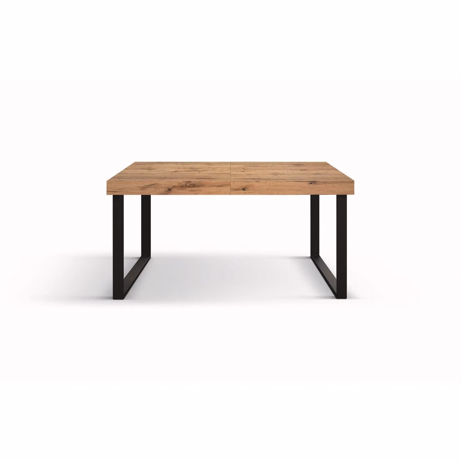 Tavolo CINQUALE in legno, finitura rovere rustico con gambe in metallo antracite, allungabile 140×90 cm - 220×90 cm